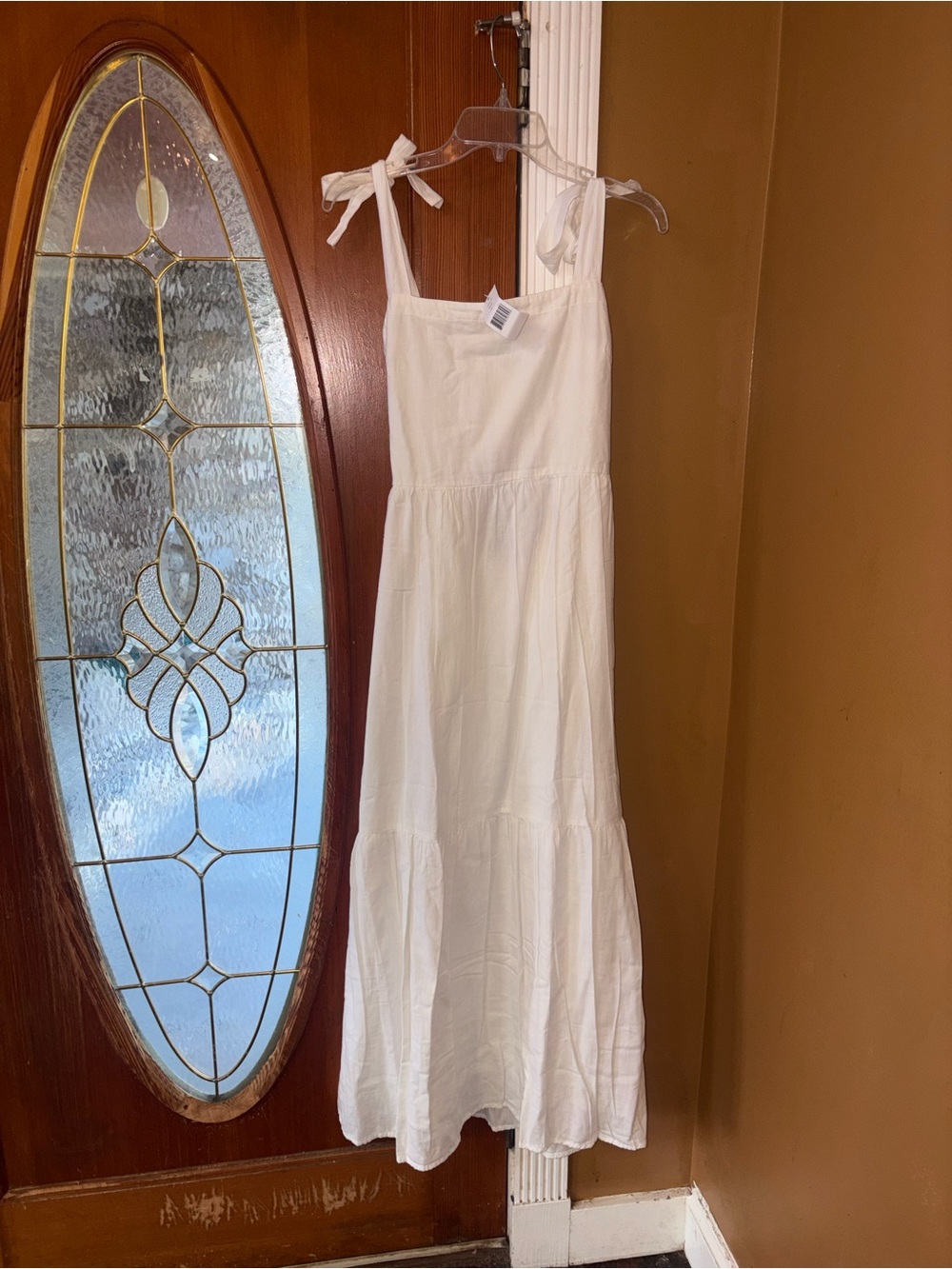 NWT MELISSA ODABASH White Tie-Shoulder Maxi Sundress